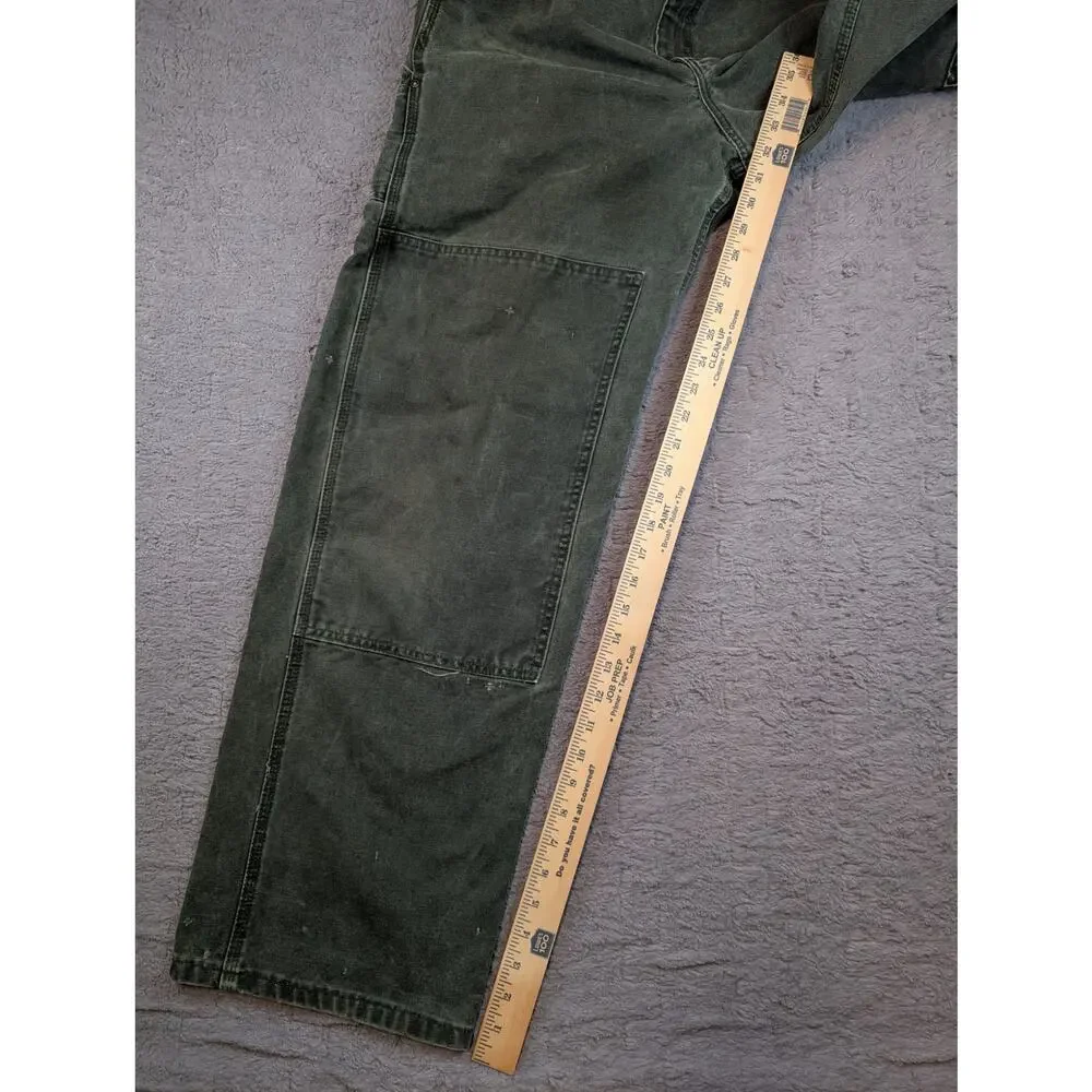 Men's Carhartt Distressed Overalls, Green - 36/34